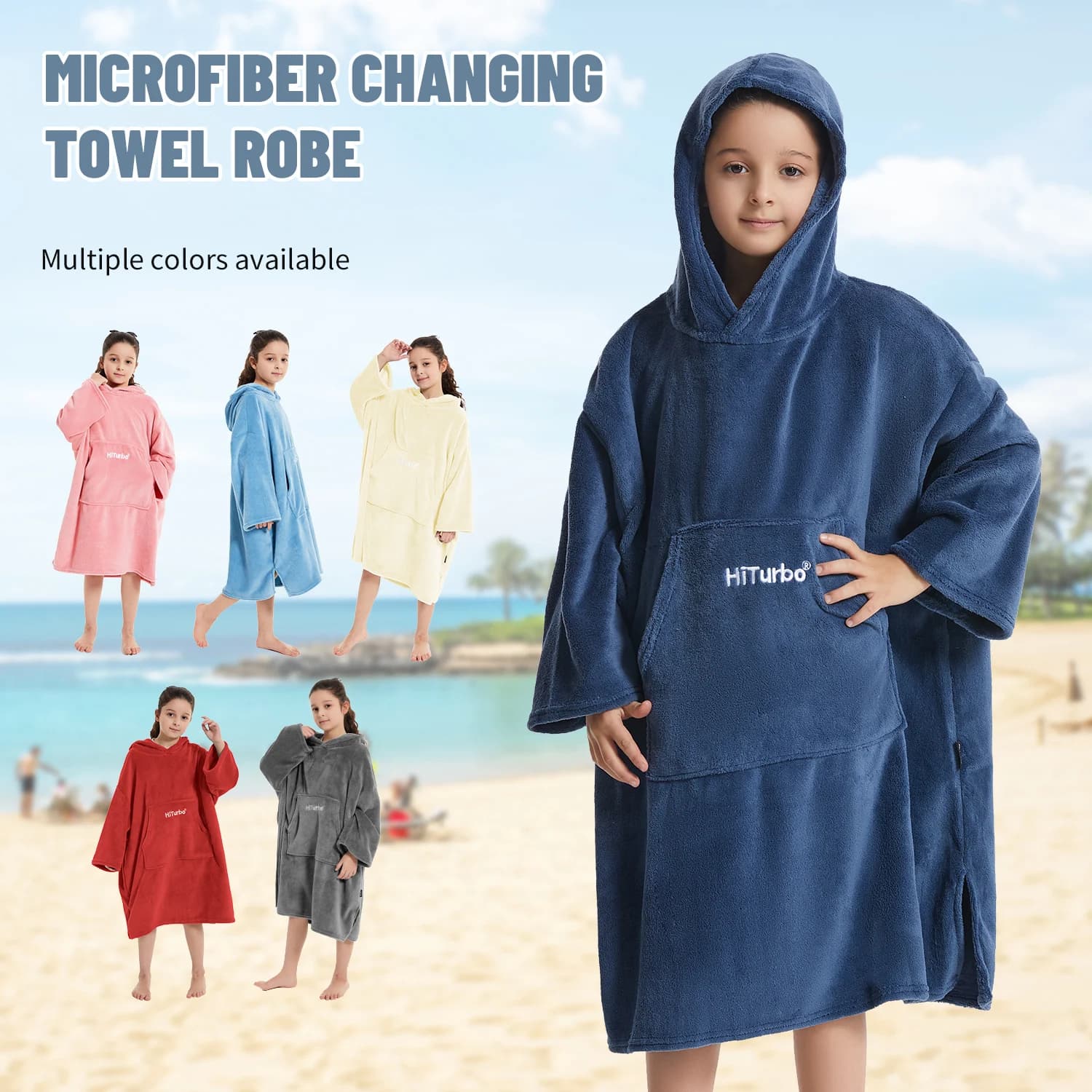 Robe à langer pour enfants, couverture portable en peluche, serviettes de bain douces, poncho de sur