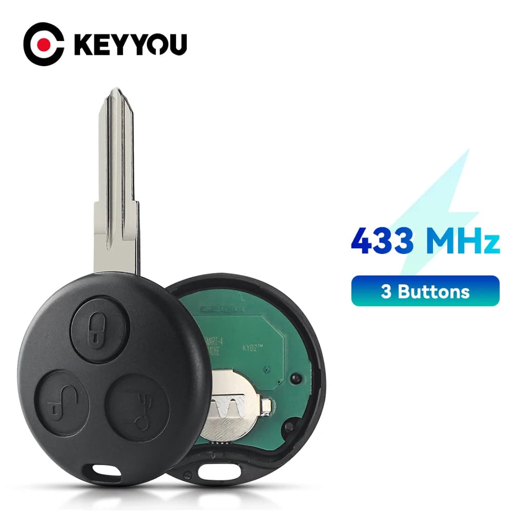 KEYYOU – clé télécommande à 3 boutons, 433Mhz, pour Mercedes Benz Fortwo 450 Forfour Roadster City C