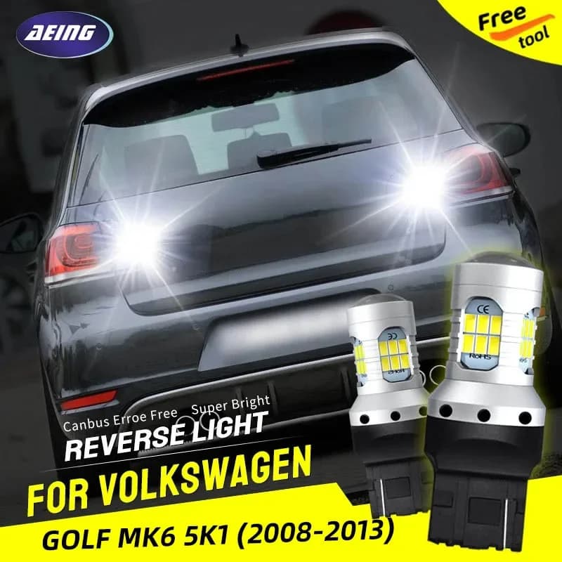 Feu de recul LED sans erreur, 2 pièces, feu de secours T20 7440 W21W pour Volkswagen VW Golf 6 MK6 5