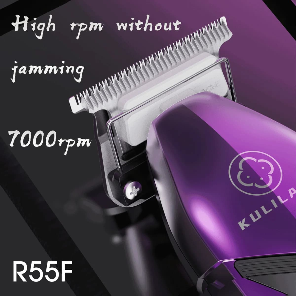 KULILANG-Tondeuse à cheveux électrique professionnelle R55F, 7200 tr/min, 0 pas réglable, lame GTX, 