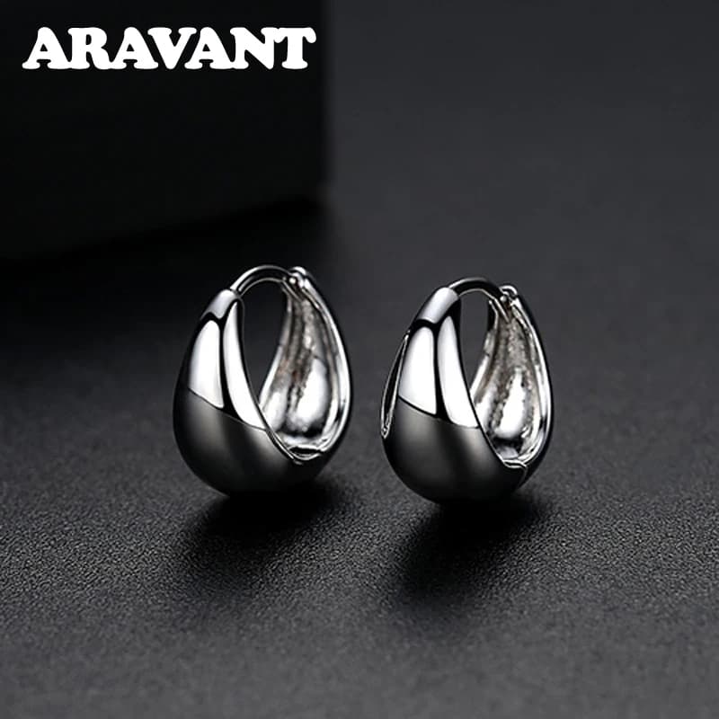 Boucles d'oreilles en argent 925 pour femmes, 14mm, or 18 carats, bijoux à la mode