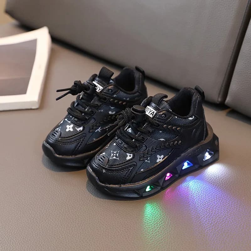 Chaussures en cuir pour bébés, chaussures lumineuses à la mode pour enfants, maille légère, pour pet