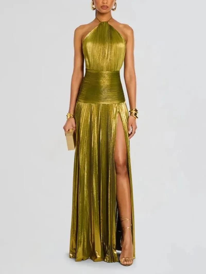 Robe de Cocktail Sexy pour femmes, Corset, épaules dénudées, col licou, plis fendus, robe longue de 