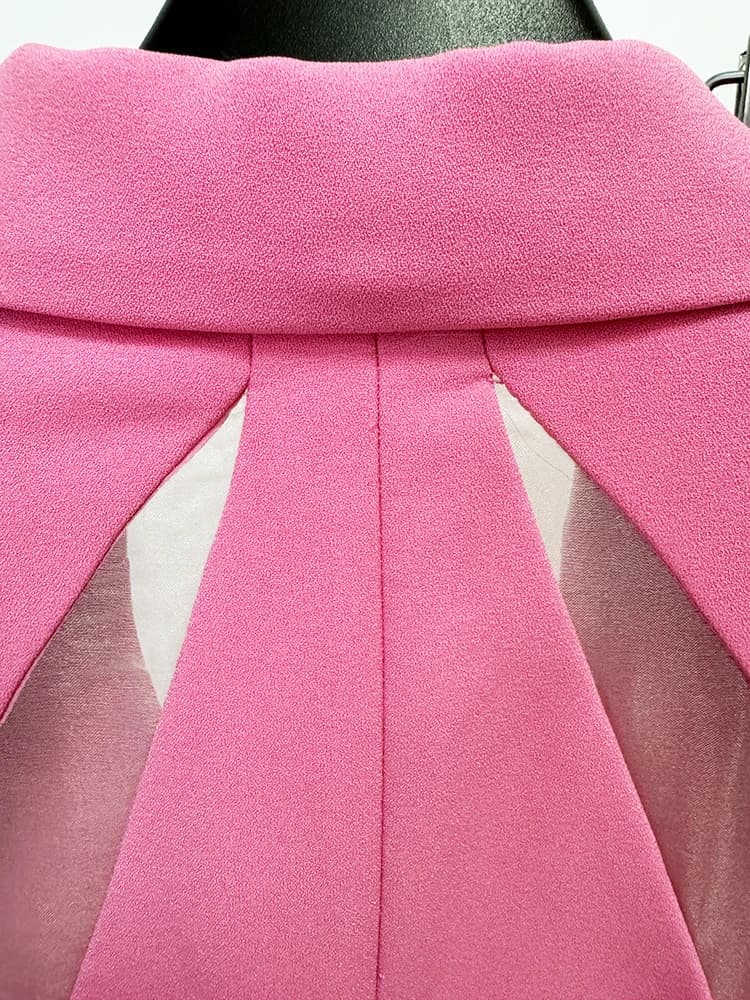Ensemble de costume de créateur HIGH STREET, nouveauté 2026, pour femme, en gaze patchwork, blazer à