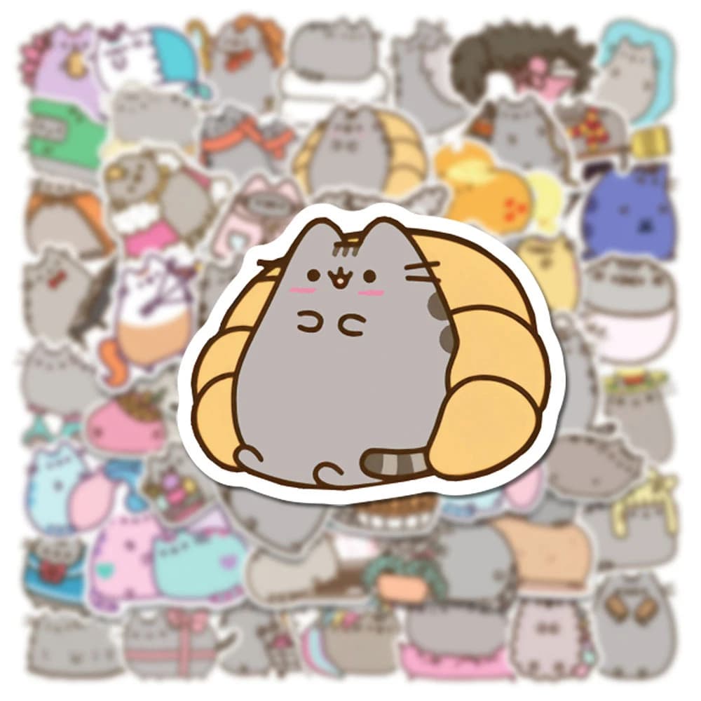 Autocollants chat épais mignon Kawaii, étiquette esthétique, papeterie pour Scrapbook, téléphone, jo
