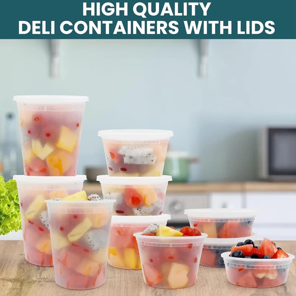 Conteneurs Deli avec couvercles, conteneurs de stockage des aliments avec couvercles, coffre-fort po