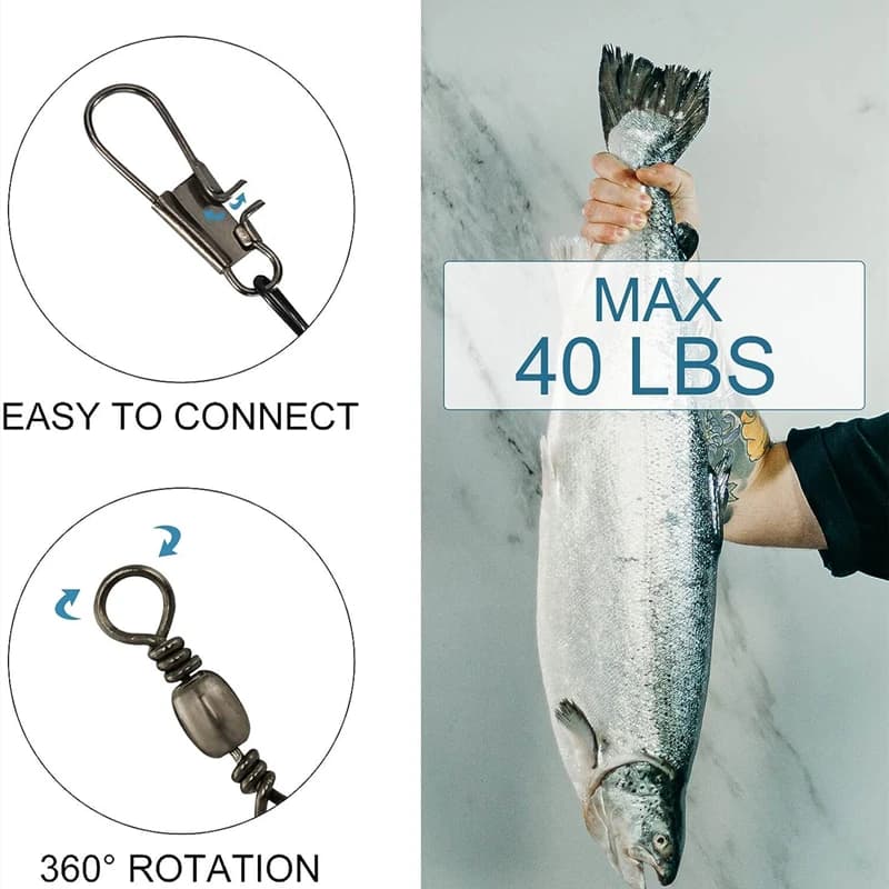 100/50/30/10 pièces Anti-morsure ligne de pêche en acier fil d'acier Leader avec accessoire de pêche