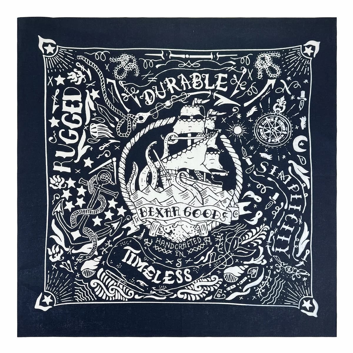 Foulard carré en coton Hip Hop imprimé nautique de haute qualité pour hommes, Bandana, bandeau Paisl