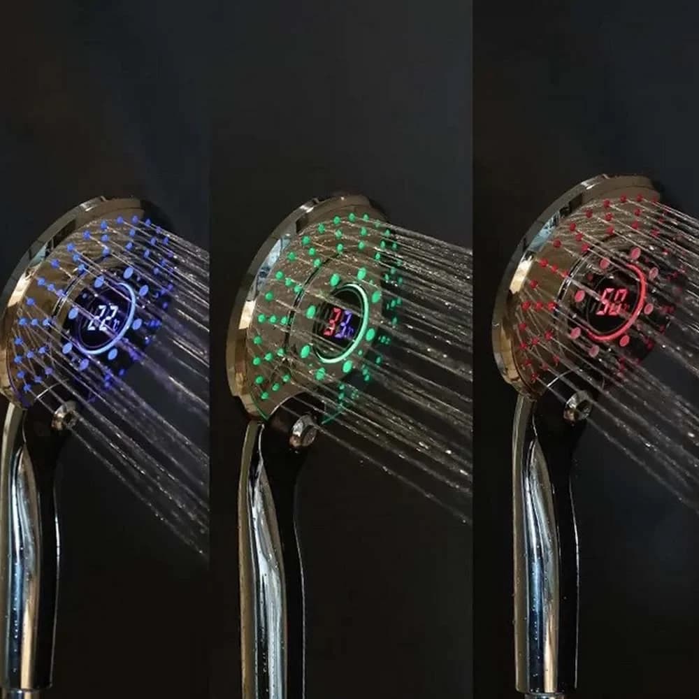 Pommeau de douche LED, contrôle numérique de la température, Mode 3 couleurs, pulvérisateur de douch