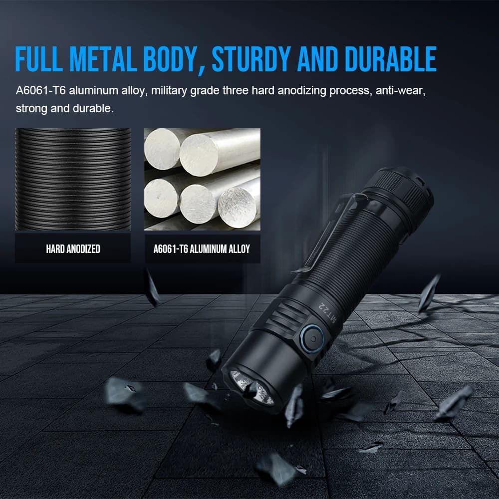 Trustfire MT22 lampe de poche LED EDC Rechargeable 2250 Lumen puissante Type C torche de chargement 
