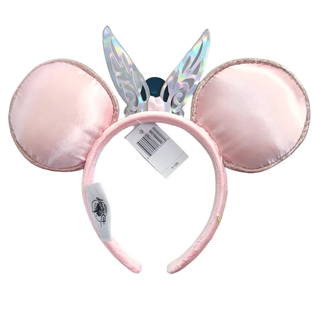 Nouveau serre-tête Disney Minnie Mouse avec oreilles brodées roses, petite clochette, pour cosplay d
