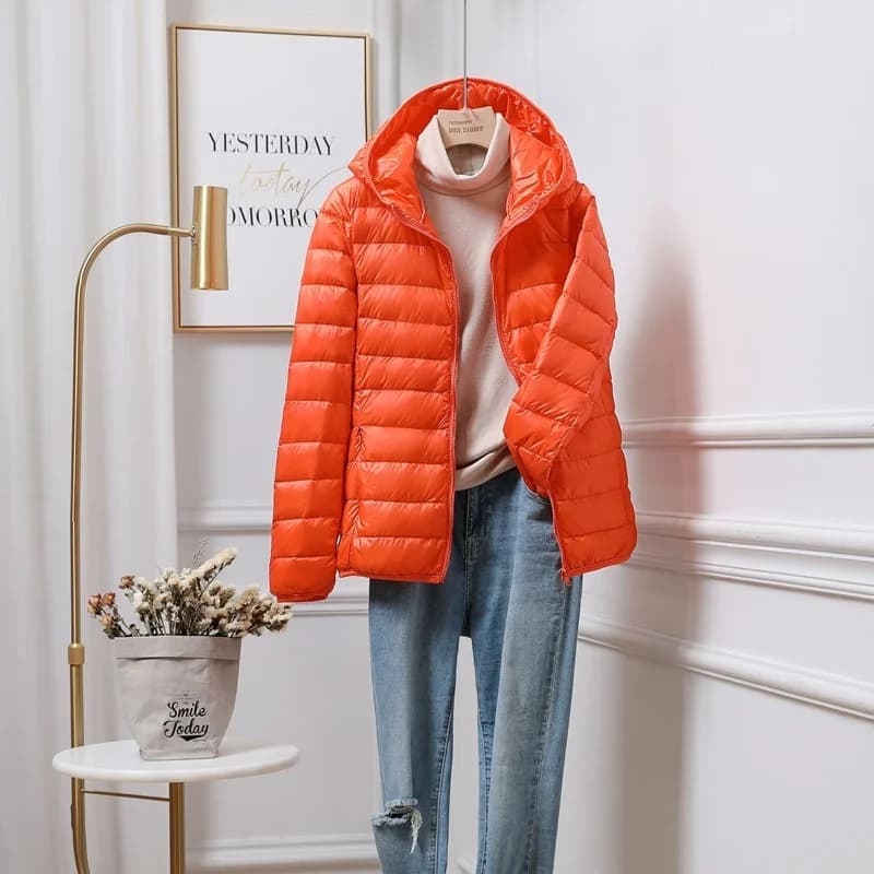 Doudounes à capuche ultralégères pour femmes, 2023 duvet de canard blanc, parkas décontractées, comp