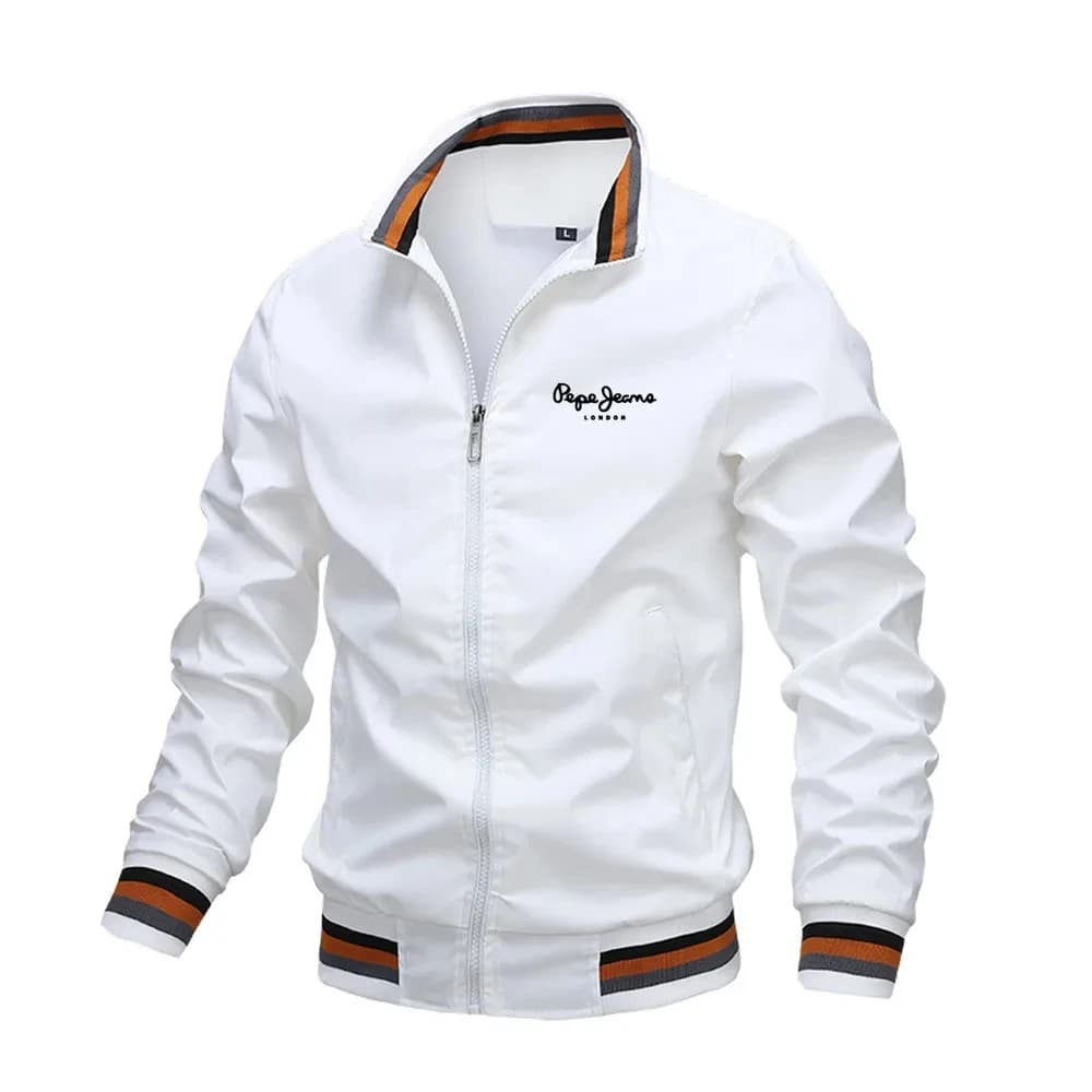 Nouvelle veste décontractée à col montant pour homme, printemps et automne, fermeture éclair, veste 
