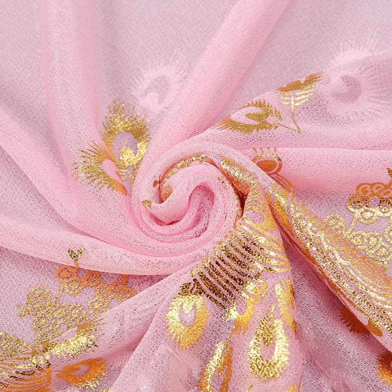 Femmes paillettes mince silencieux couleur unie élégant Hijab écharpe en mousseline de soie longues 