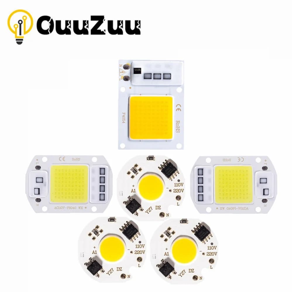 1/PCS Puce COB 10W 20W 30W 50W 220V LED IC intelligent pas besoin de pilote 3W 5W 7W 9W LED ampoule 
