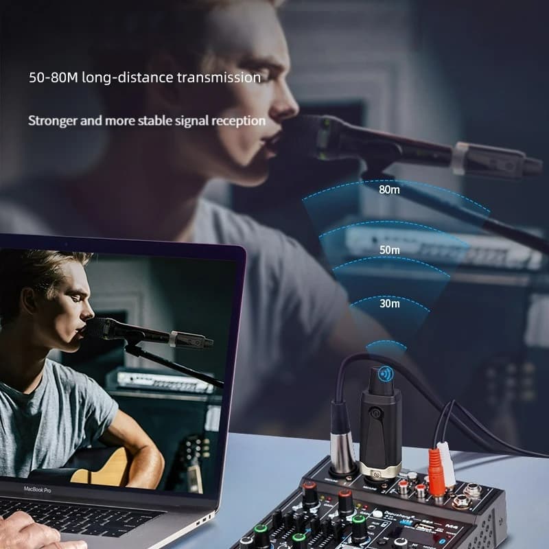 Système de Microphone sans fil UHF, transmetteur récepteur sans fil, adaptateur de convertisseur de 