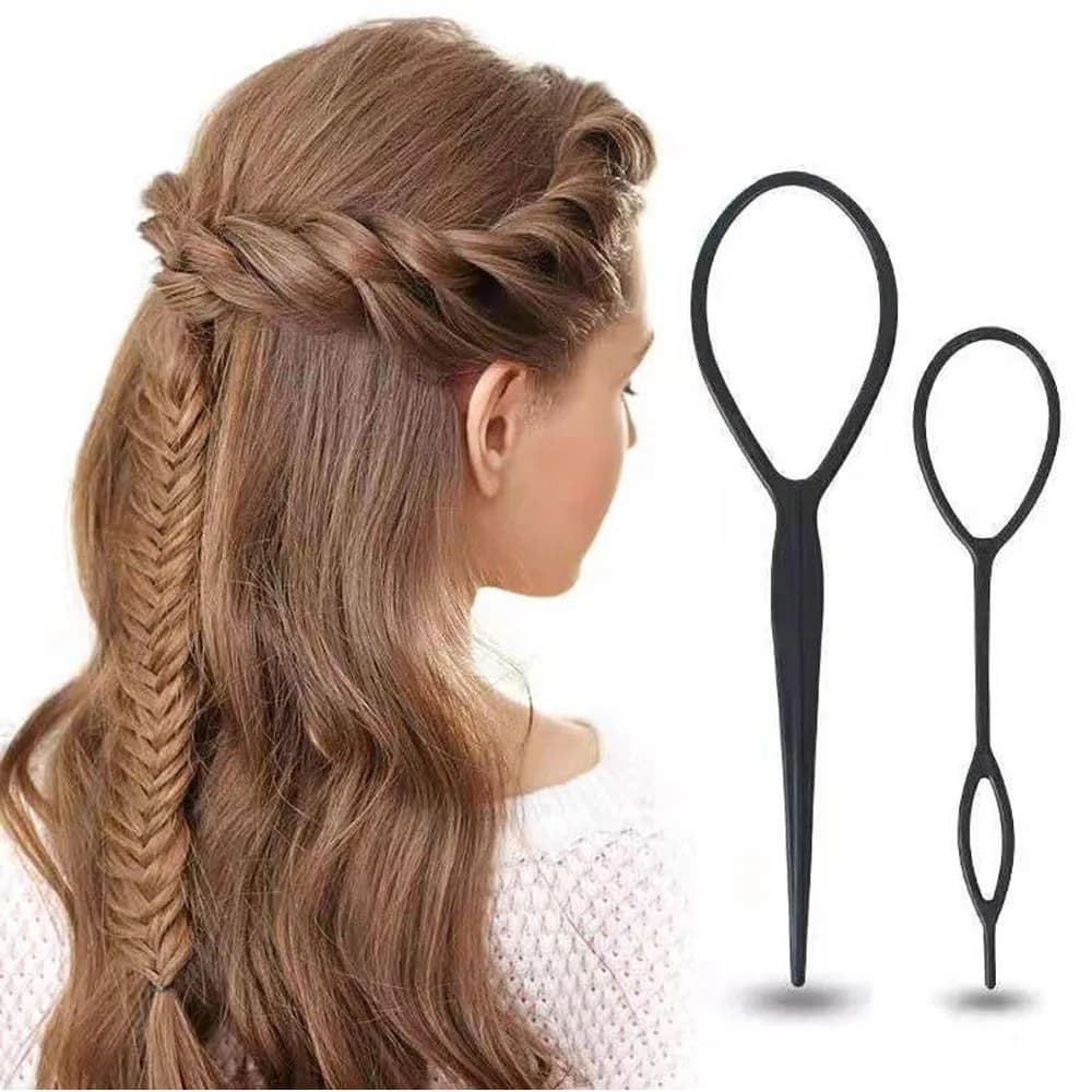 1 ensemble (2 pièces) queue de cheval boucle en plastique outils de coiffure Simple magique cheveux 