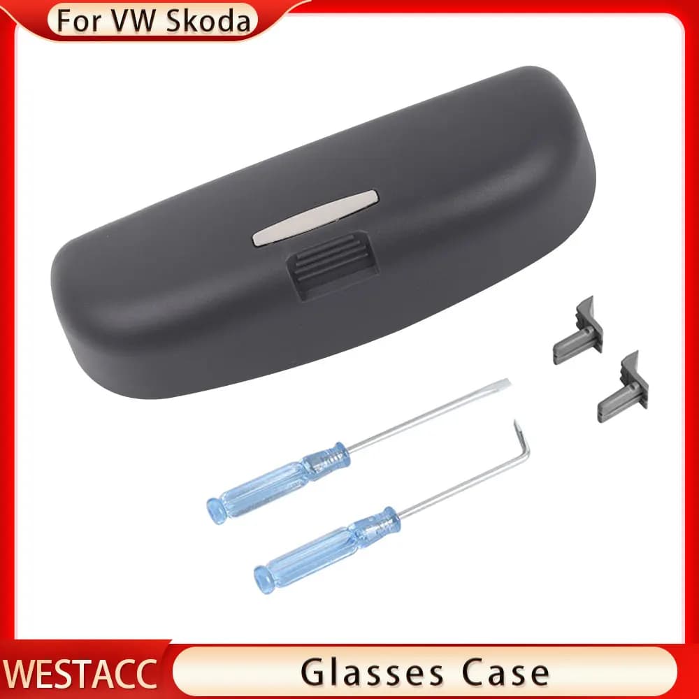 Porte-étui à lunettes de voiture en ABS, boîte de rangement pour lunettes de soleil, accessoires pou