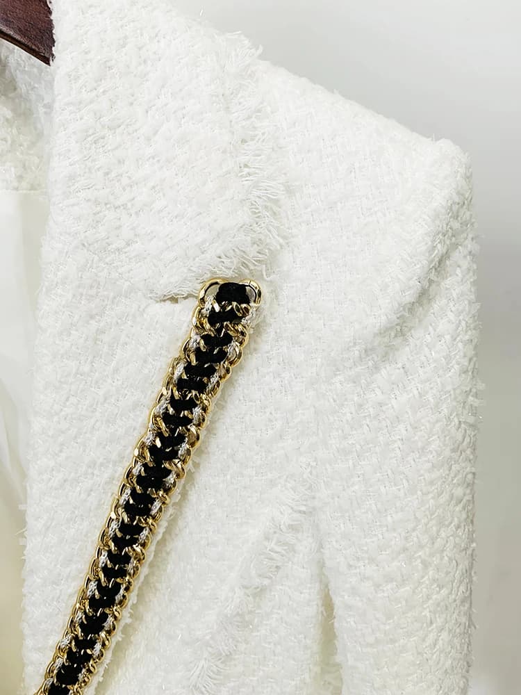 HIGH STREET Nouvelle Collection Mode Automne-Hiver 2026 Blazer de Créateur pour Femme en Tweed à Fra