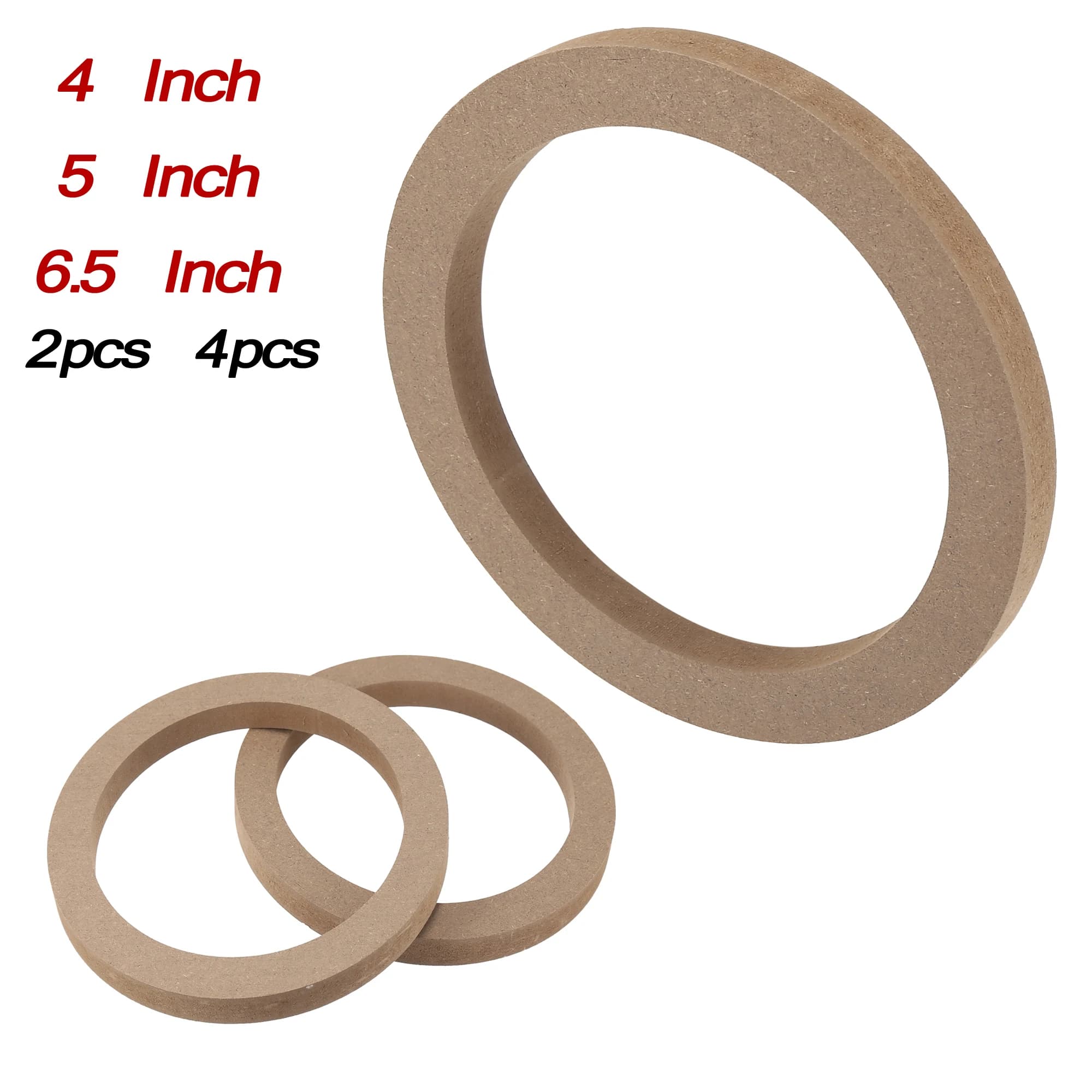 X Autohaux 4 ''5" 6.5 ''universel en bois haut-parleur de voiture caisson de basses montage entretoi