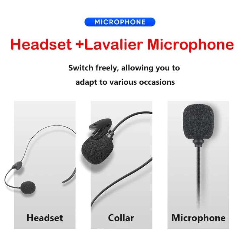 Microphone casque sans fil Portable + système de micro Lavalier enseignement Interview vocal enregis