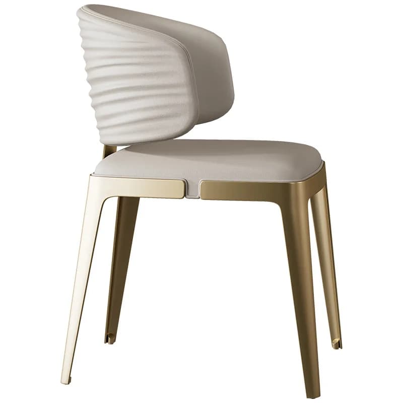 Chaise de salle à manger de luxe légère italienne, simple et moderne, en acier inoxydable, pour la m