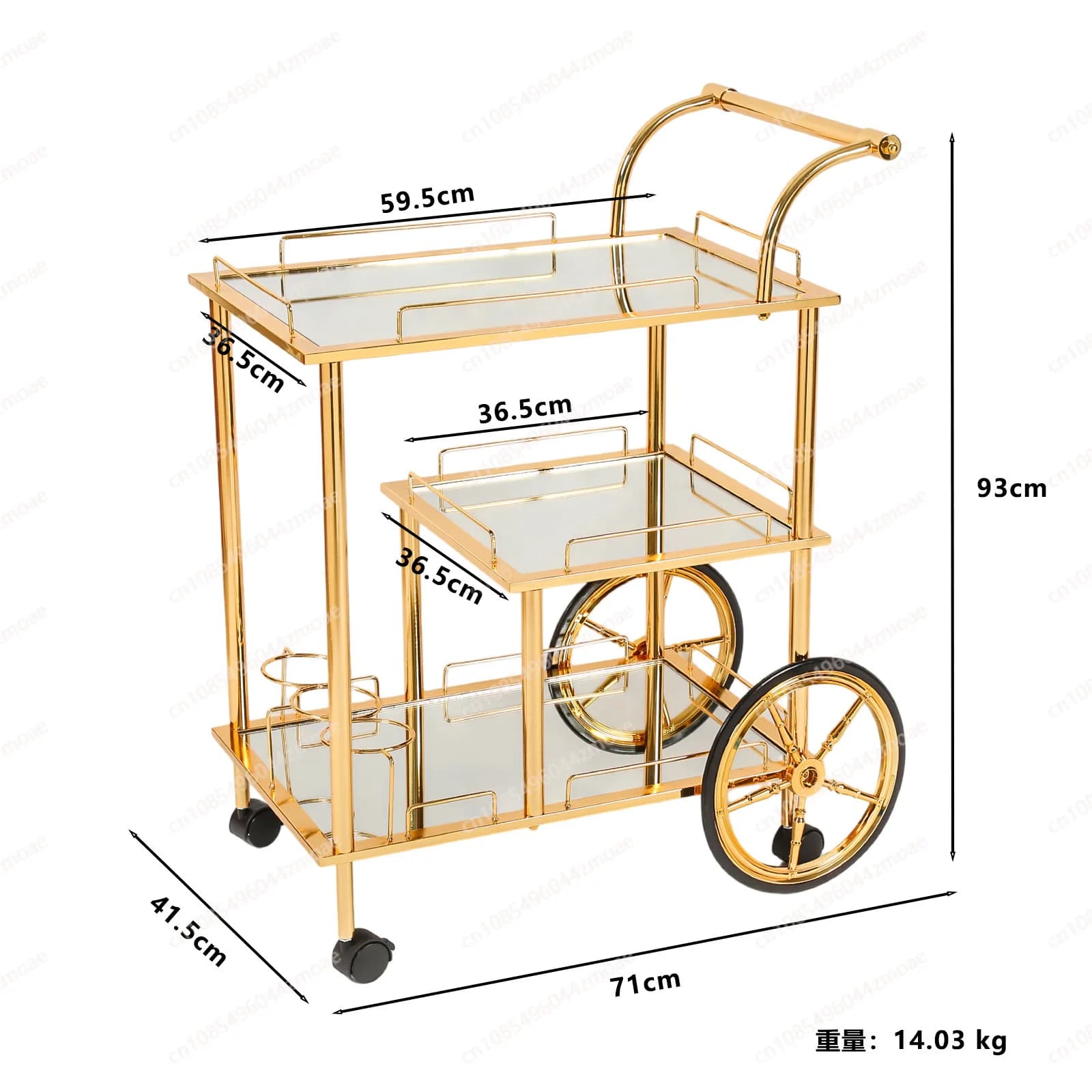 Chariot de rangement mobile de luxe léger pour salle à manger, salon, chambre, salle de bain, canapé