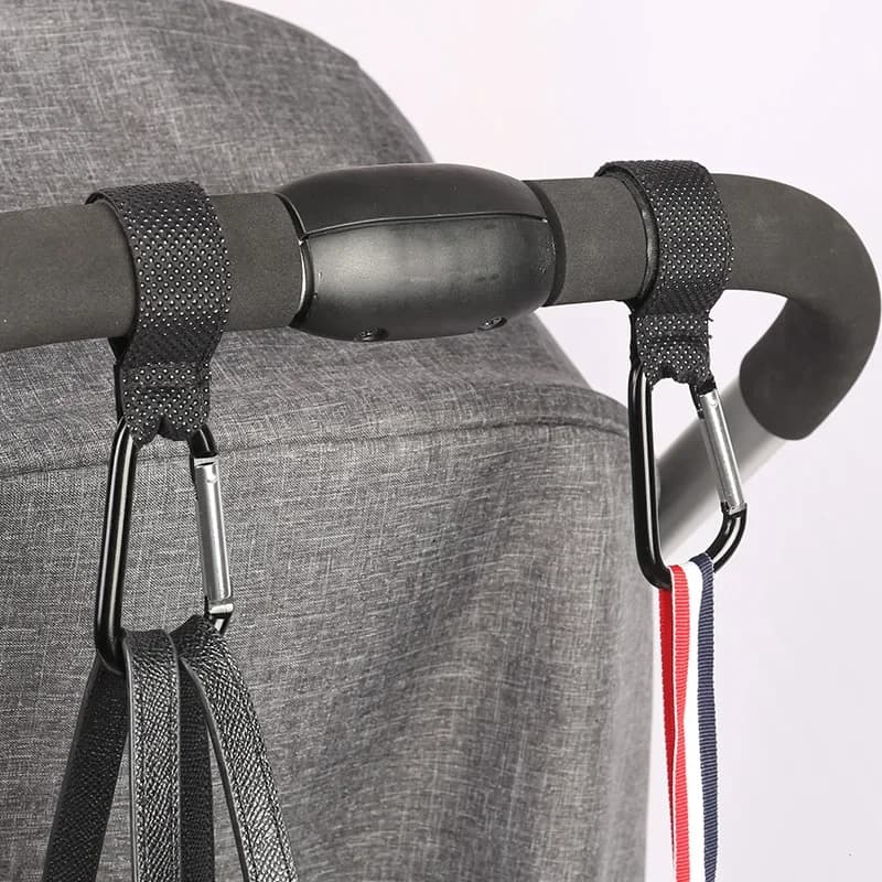 5/2 pièces bébé poussette crochet clip en alliage d'aluminium mousqueton chariot organisateur sac à 