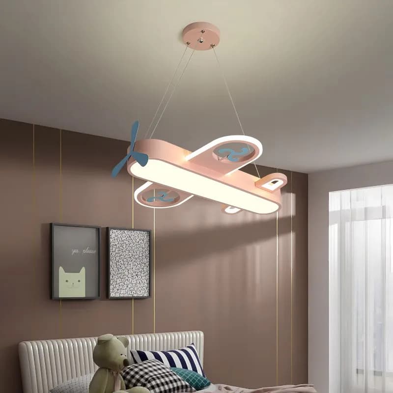 Plafonnier LED en Bois et Métal pour Chambre d'Enfant, Luminaire Décoratif d'Nik, Disponible en Rose
