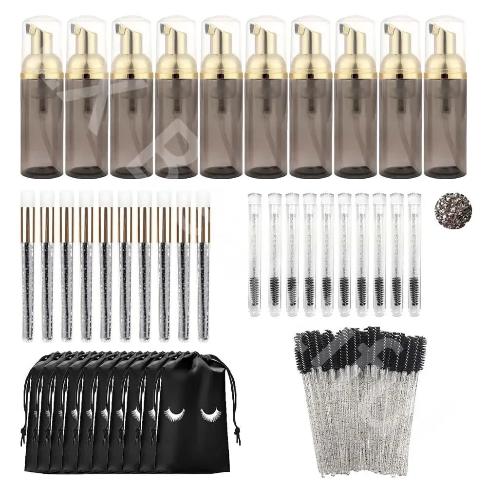 Les outils de nettoyage de shampoing pour cils comprennent une bouteille vide de 60ML, distributeur 