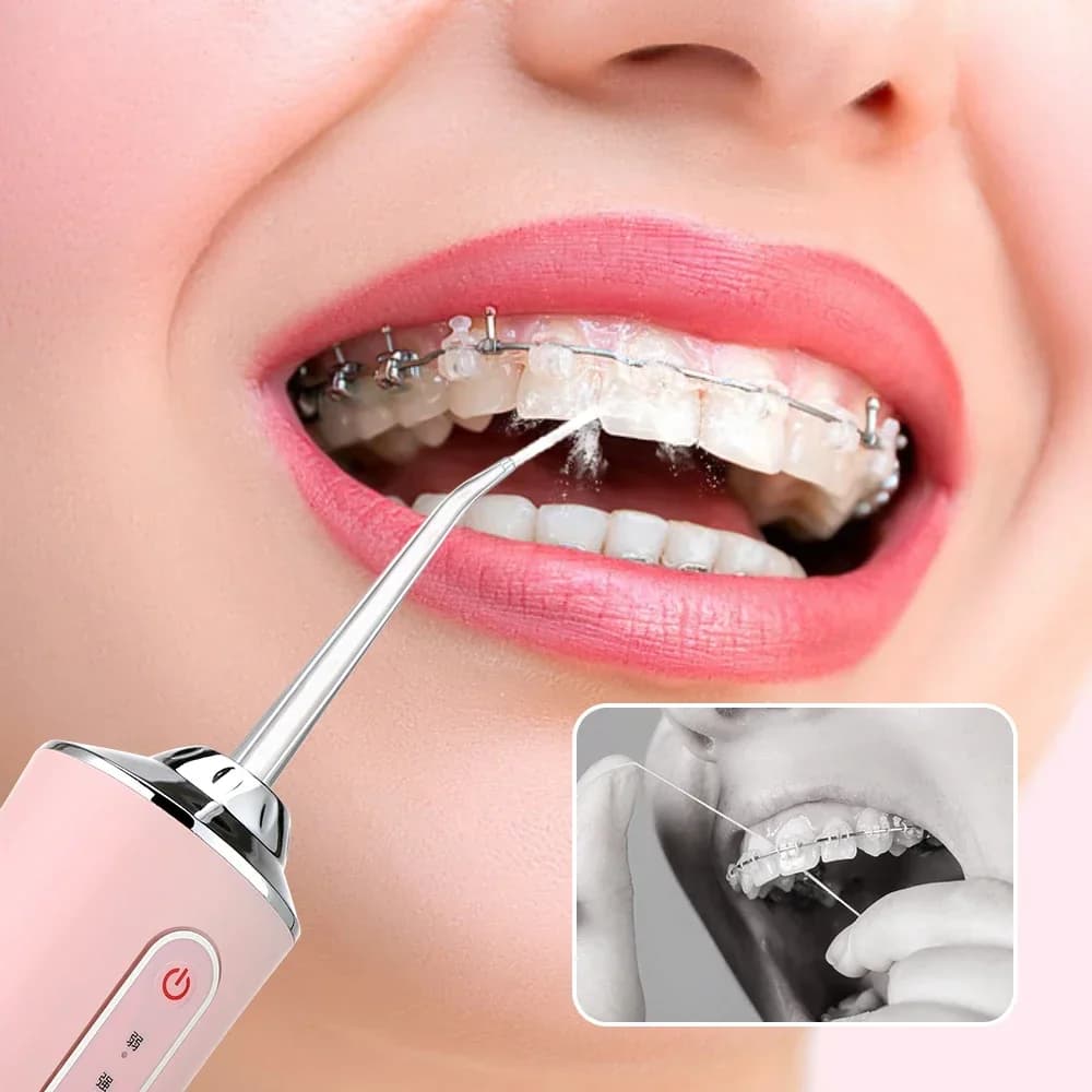 Irrigateur dentaire Portable, Jet dentaire, Rechargeable par USB, cure-dents, 4 embouts, machine à l