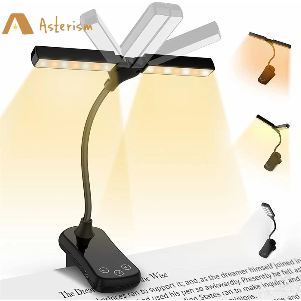 Lampe de lecture Rechargeable au lit, 2 LED réglables à clipser, lampe de lecture de livre Portable,