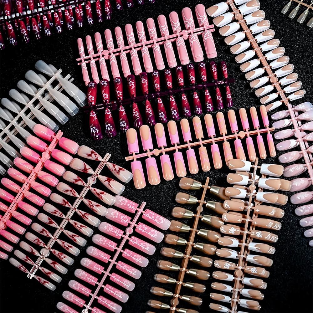 120 pièces acrylique français faux ongles carré amande cercueil faux ongles conseils pour les femmes