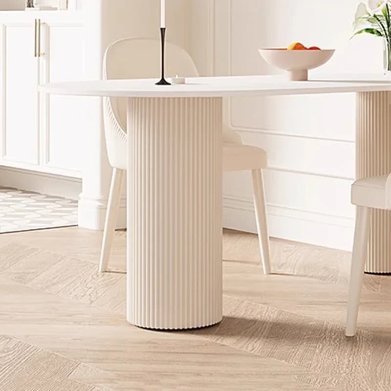 Table à manger moderne De luxe blanc nordique Vintage demi-cercle Table à manger étanche italie Conj