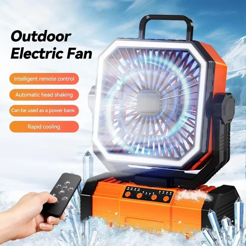 Ventilateur de camping alimenté par batterie 20 000 mAh avec 360 °   Crochet de suspension rotatif p