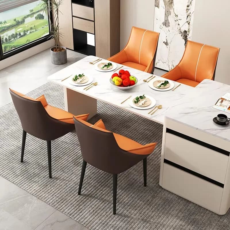 Chaises de salle à manger rembourrées à la mode, modernes avec accoudoir, chaises de salle à manger 