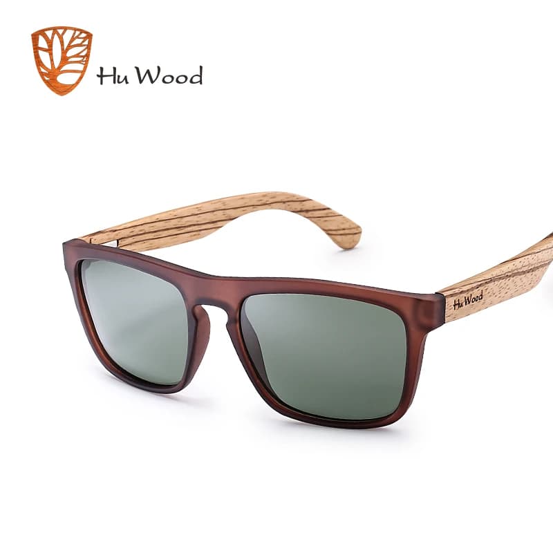 HU WOOD lunettes de soleil pour hommes bois de zèbre lunettes de soleil polarisées lentilles rectang