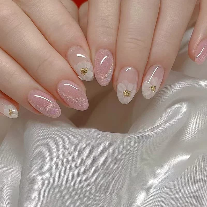 Faux ongles simples rouge vin avec colle, mi-longs, à pression en amande, à tête ronde, ovale, couve