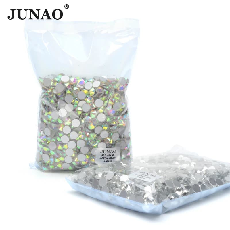 JUNAO 100 brut SS3 SS4 SS5 SS6 SS16 SS20 SS30 SS40 SS50 grande taille cristal clair verre AB Strass 
