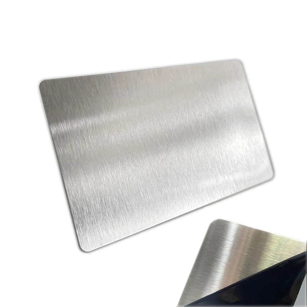 Carte métallique vierge 20 pièces, 100x60x0.4mm, plaque en acier inoxydable brossé 201 pour bricolag