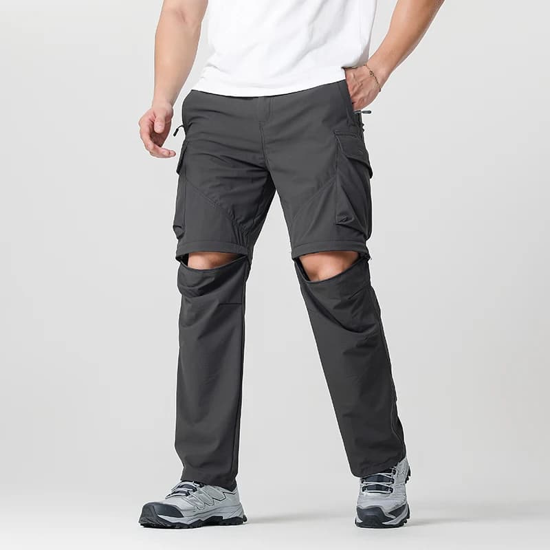 Pantalon convertible de randonnée cargo pour hommes, imperméable, séchage rapide, léger, fermeture é