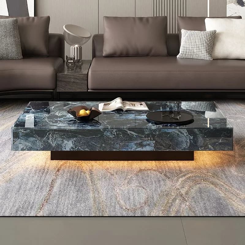 Table basse de luxe française 31 x 47 pouces, moderne, pour salon, idéale pour le gaming et l'hôtell