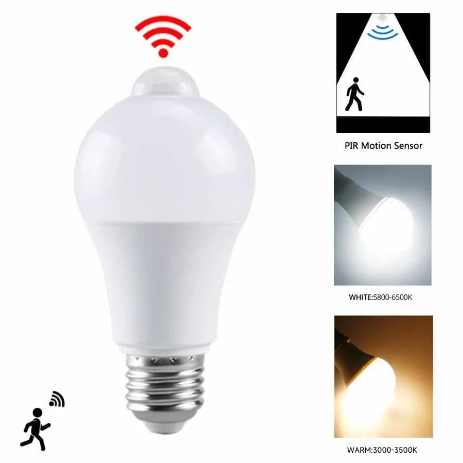 E27 LED capteur de mouvement ampoule lampe à LED B22 PIR capteur ampoule Auto marche/arrêt veilleuse