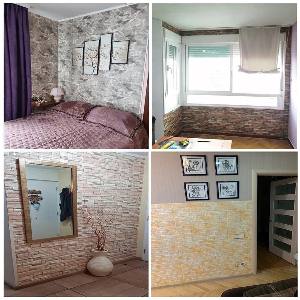 Autocollants muraux 3D auto-adhésifs, 25 pièces, panneau de papier peint, décoration de maison, salo