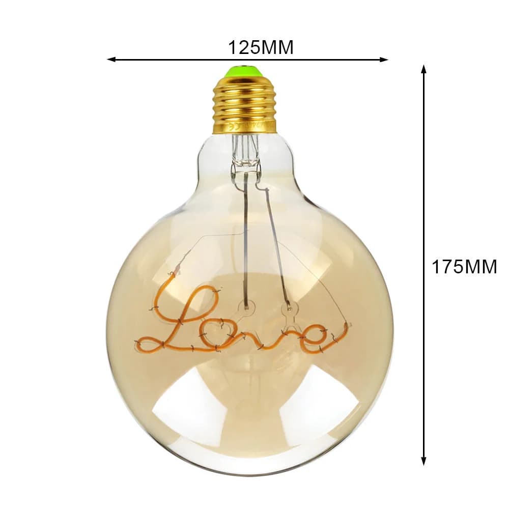Ampoule LED Rétro Edison 220V 4W 8W Dimmable G125 Love Lamp Light, Vintage In347, Décoration Intérie