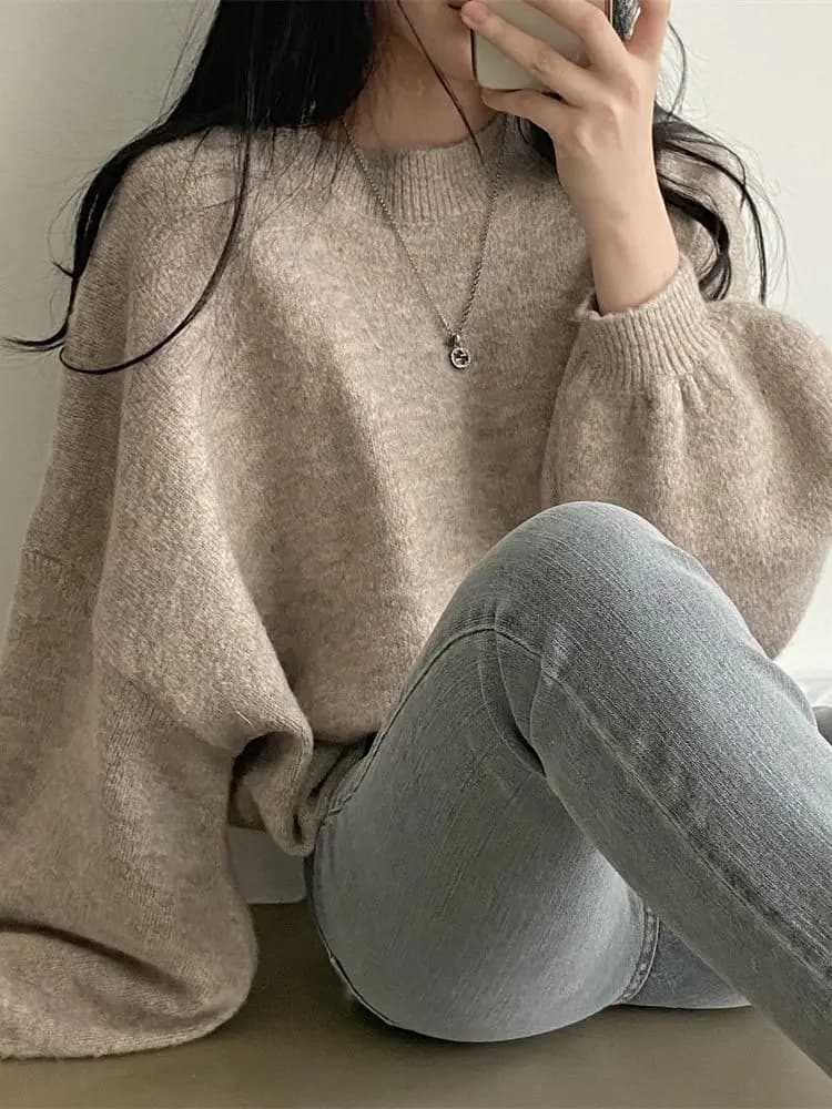 Alien Kitty-Pull en tricot surdimensionné pour femme, style paresseux, pull pour femme de bureau, do