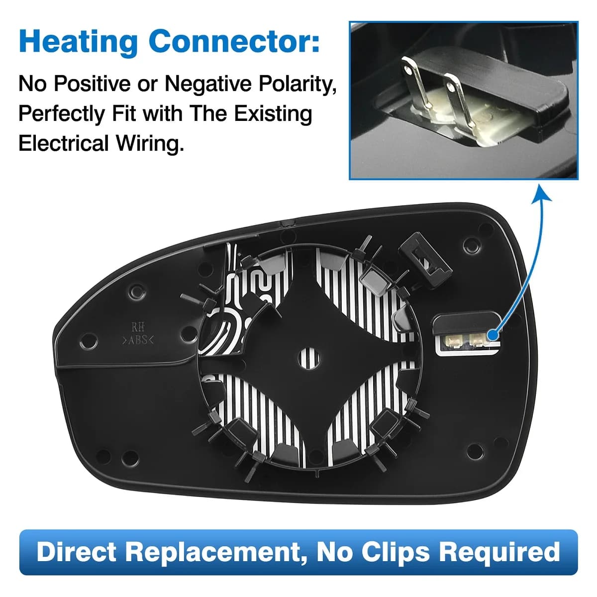 1 pièce de rechange pour rétroviseur chauffant latéral de voiture Ford Fusion 2013-2020, lentille de
