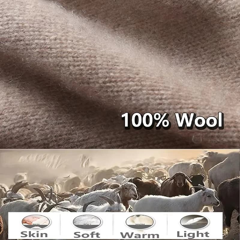 100% Pure laine tricoté anneau écharpe élégant foulard femme doux chaud cachemire faux col cou plus 