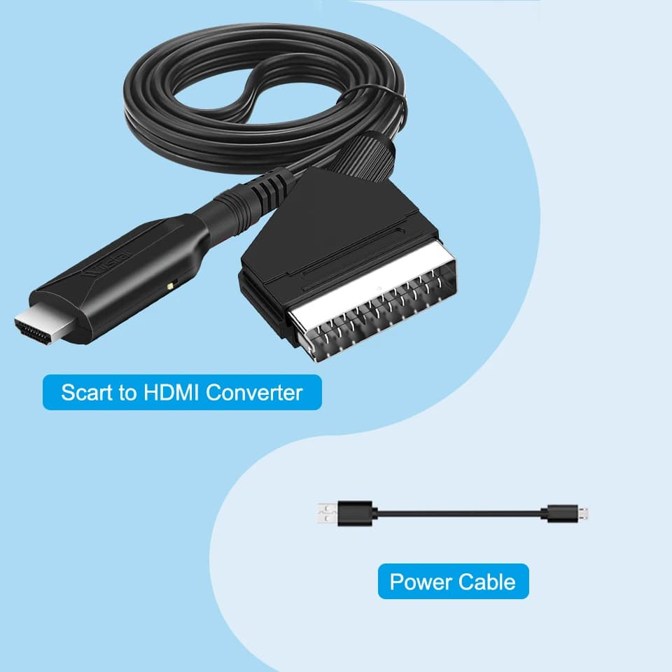 Convertisseur de câble compatible péritel vers HDMI, adaptateur audio vidéo professionnel pour TV HD