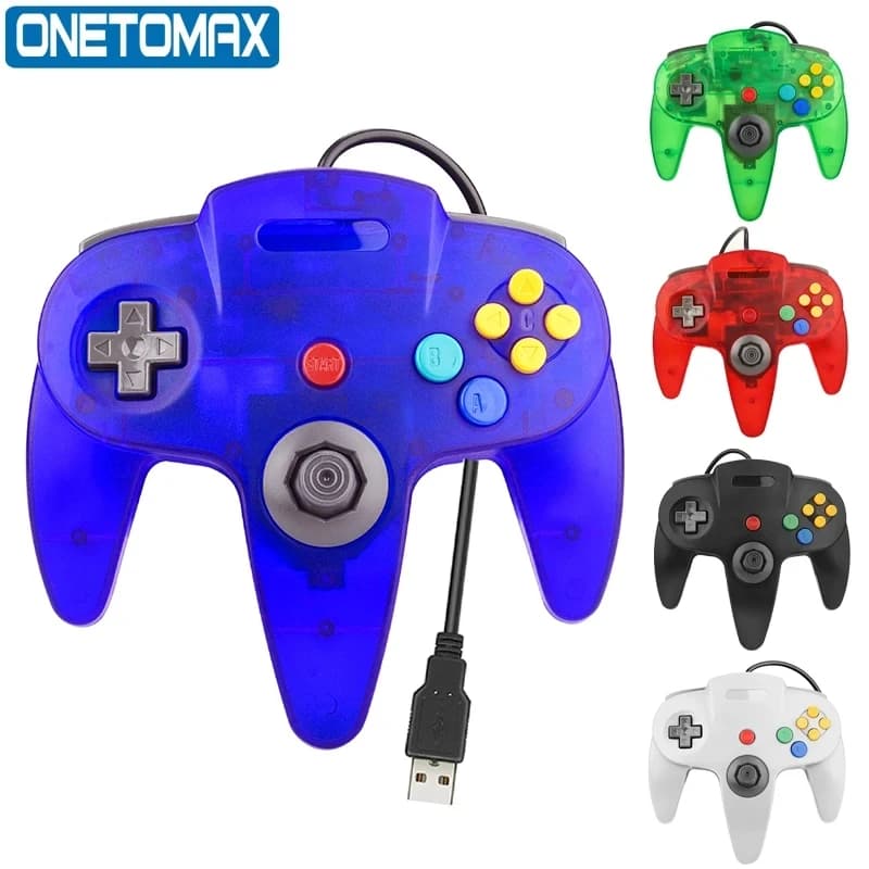 Manette de jeu filaire USB N64 manette de jeu contrôleur pour ordinateur Mac poignée PC manette de j